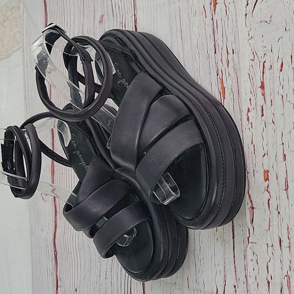 FREE PEOPLE Harper Black Platform Sandals Size 37.5 - Picture 5 of 10